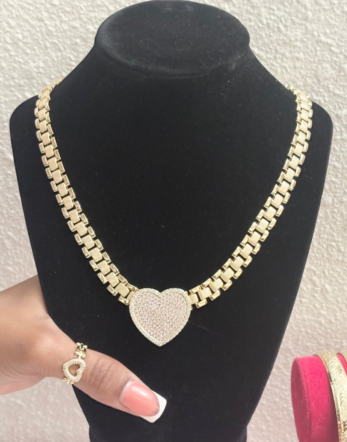 Rolex Chain with Heart Charm
