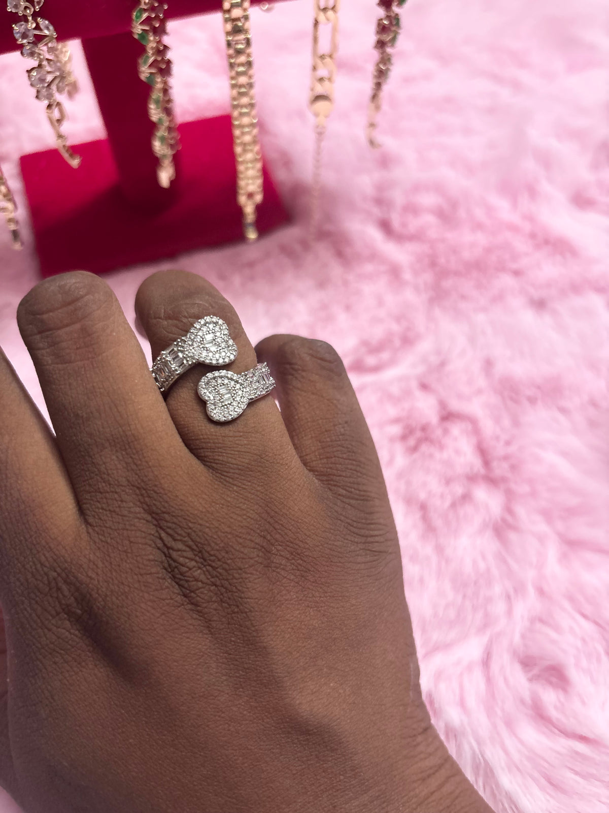 Double Heart Ring (adjustable)