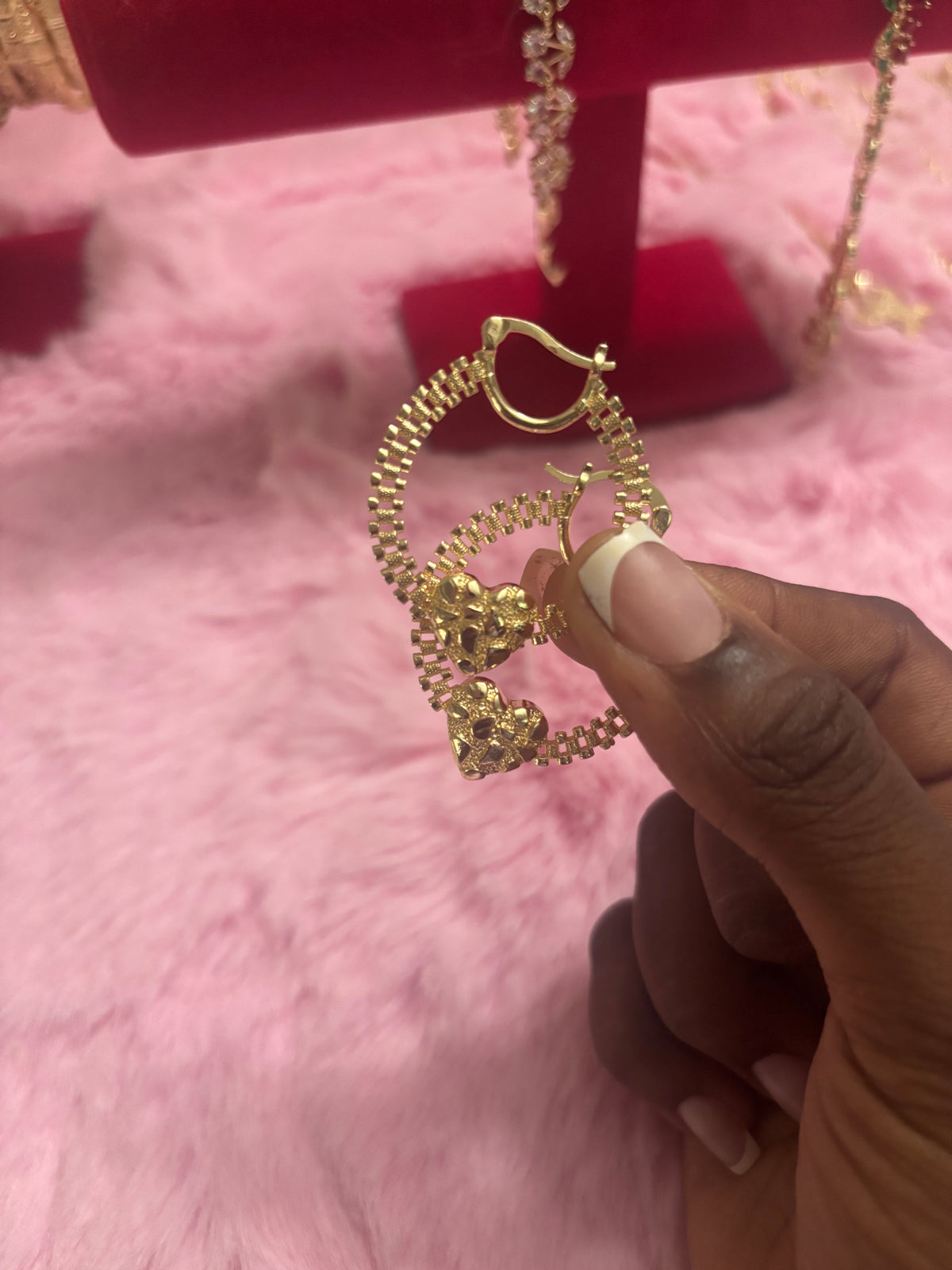 Heart Nugget Rolex Hoops