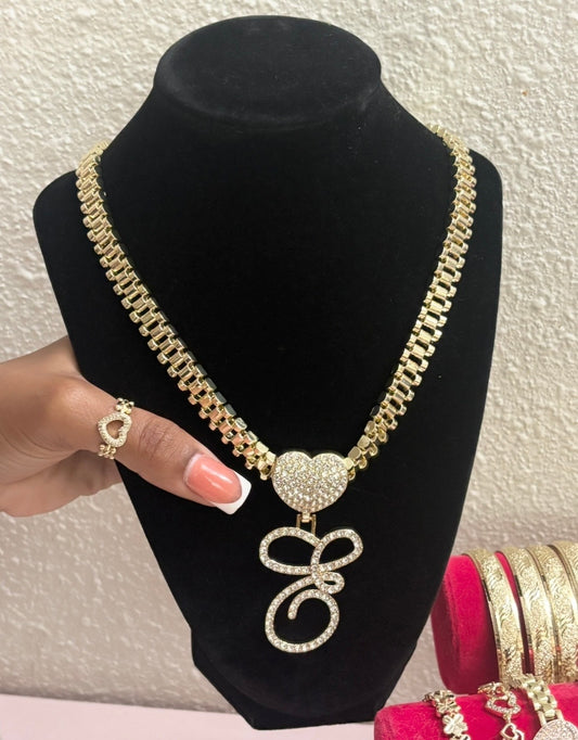 Rolex Chain with Initial Charm