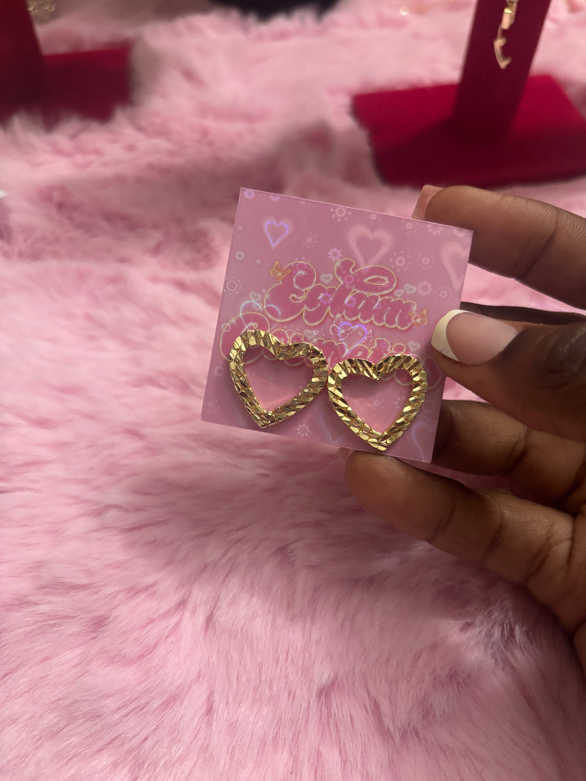 Princess Cut Heart Studs
