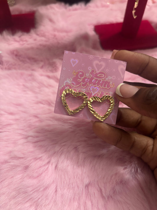 Princess Cut Heart Studs